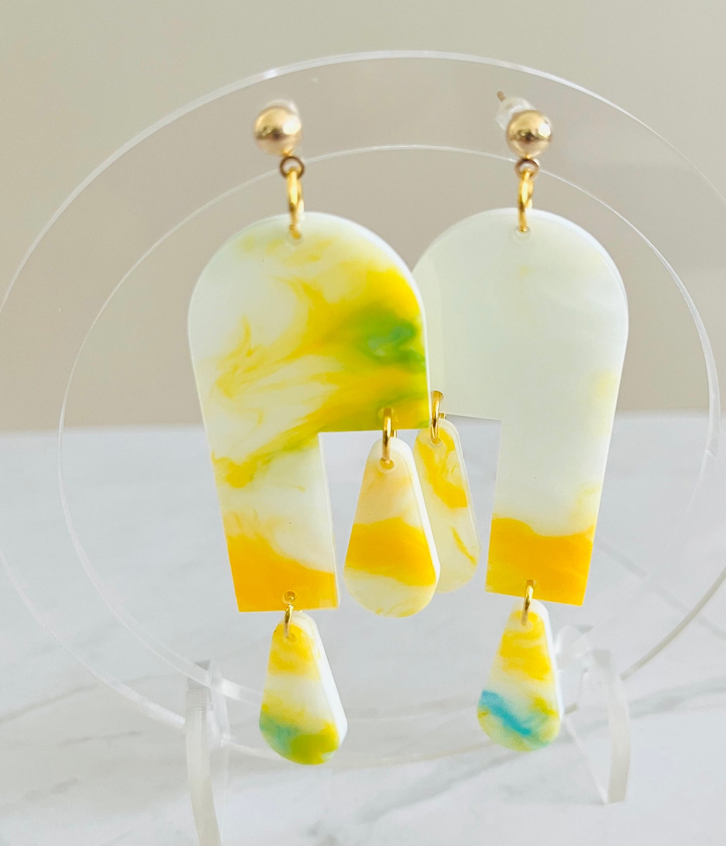Tiered Droplet Earrings: Sky