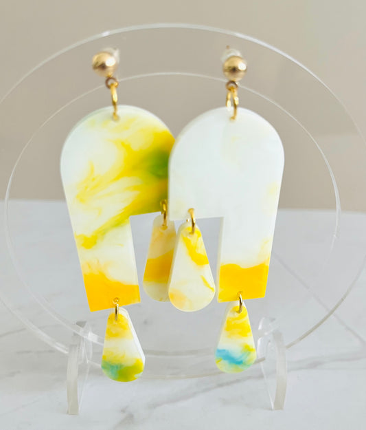 Tiered Droplet Earrings: Sky