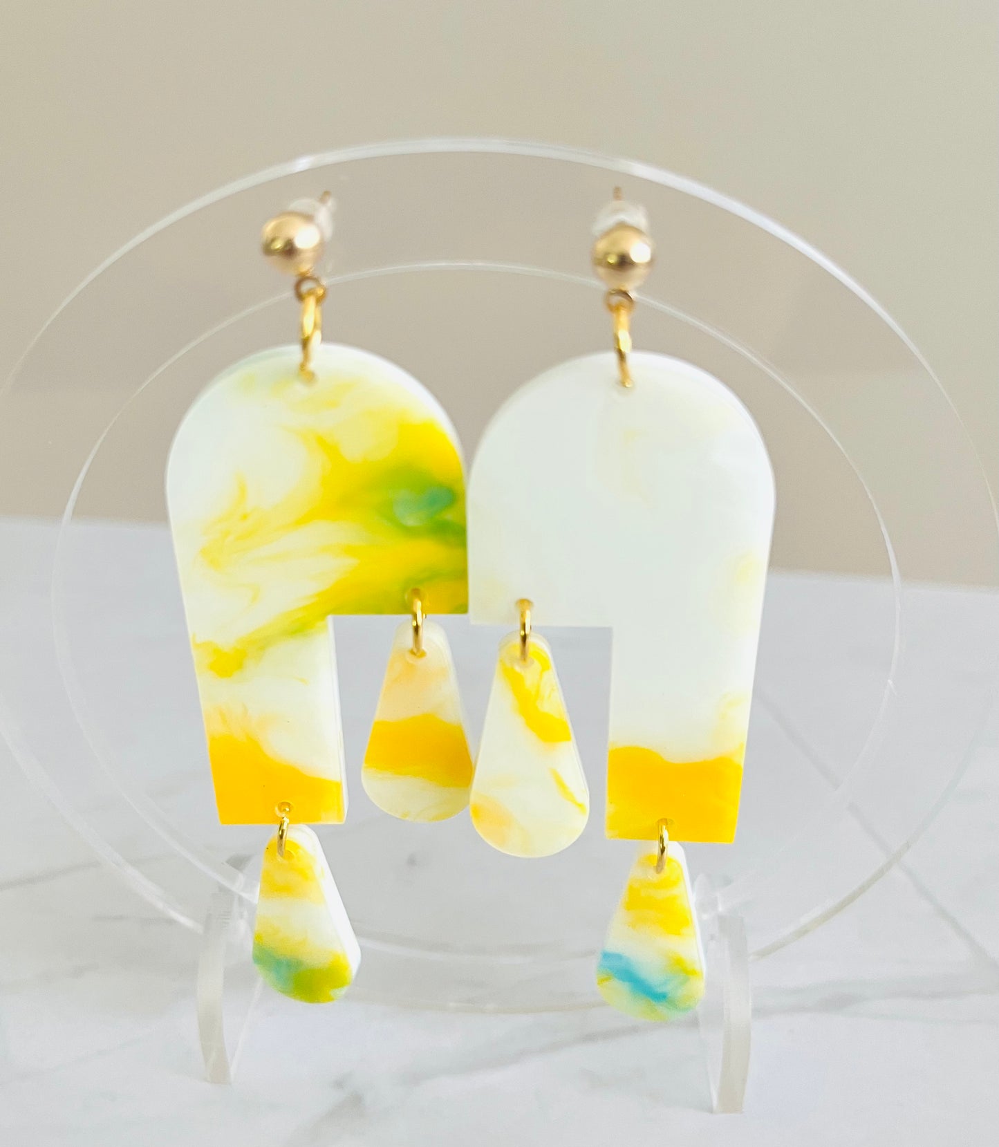 Tiered Droplet Earrings: Sky