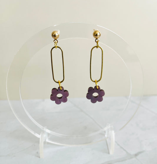 Flower Drop Earrings: Abalone