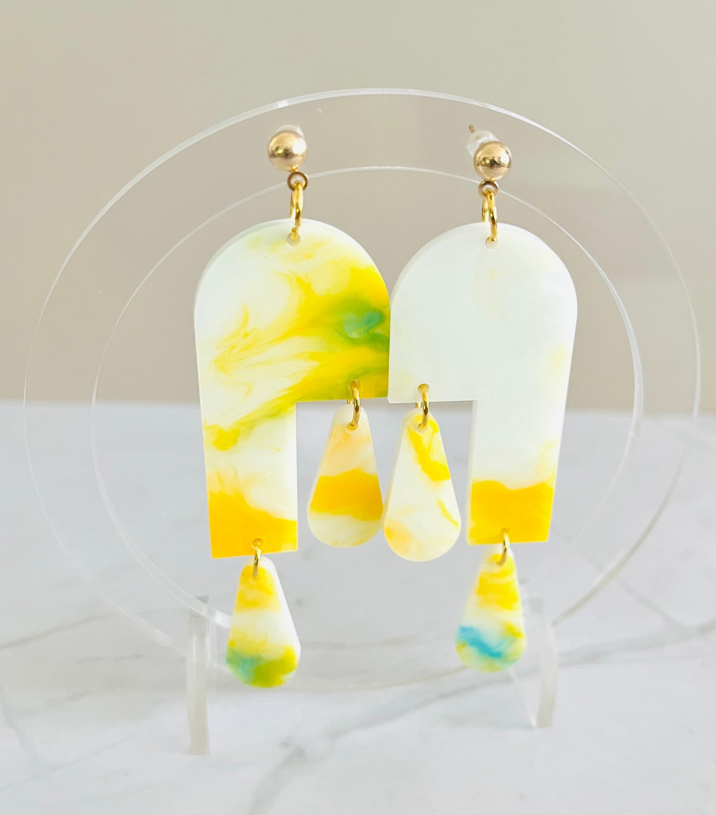 Tiered Droplet Earrings: Sky