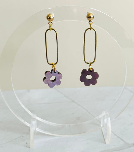 Flower Drop Earrings: Abalone