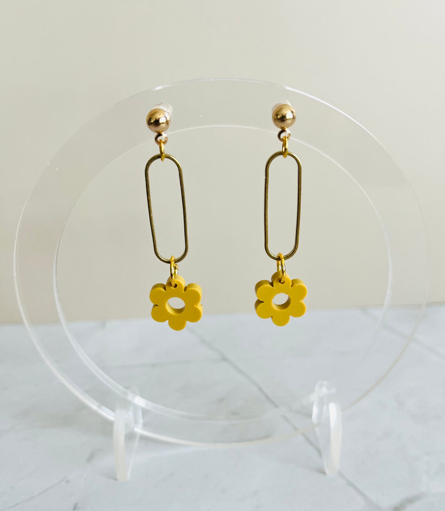 Flower Drop Earrings-Mustard Seed